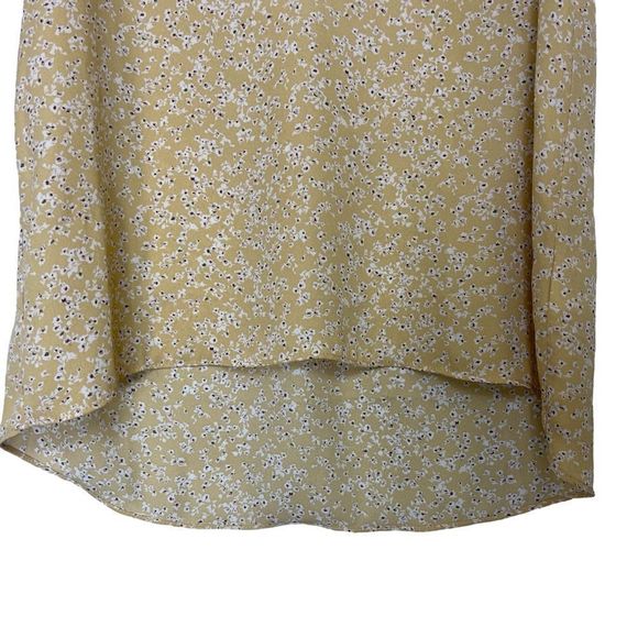 Everleigh Top Size XS Blouse Floral Yellow White Sleeveless Button Shirt V-neck - Picture 6 of 10